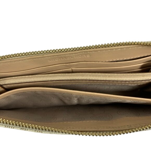 MICHAEL KORS MK Logo Jet Set Travel Signature Zip Around Accordion Long Wallet - Picture 12 of 12